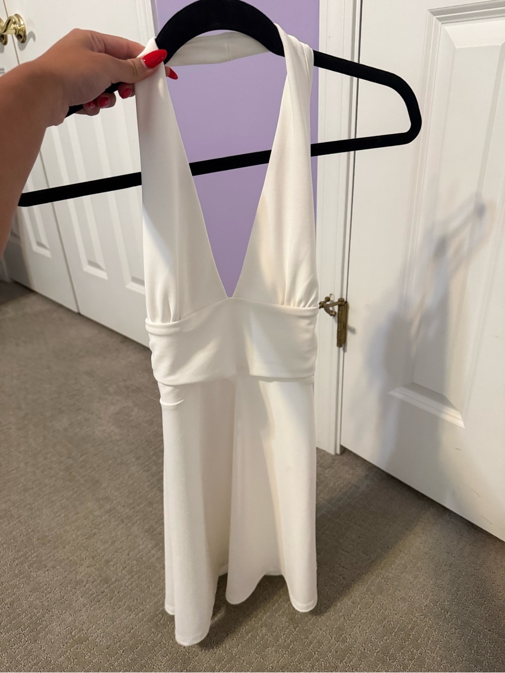 Zara White Halter Mini Dress